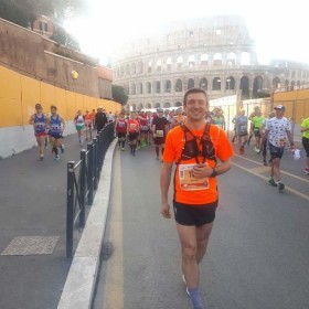 Tomek running his 1st marathon (in Rome)