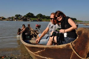 G and J on river boat